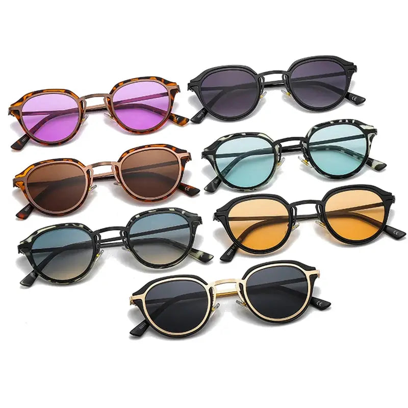 SHAUNA Ins fashion oval sunglasses assortment in tortoiseshell, black, cream and pastel lenses with UV400 – Astroshadez