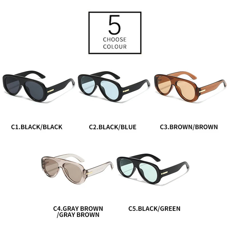 SHAUNA New Pilot Sunglasses Women Fashion Blue Green UV400 Men Outdoor Punk Sun Glasses