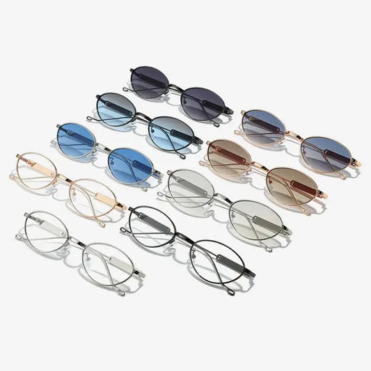 SHAUNA metal-frame small cat-eye sunglasses, set of 12 in assorted lens colors, UV400 – Astroshadez