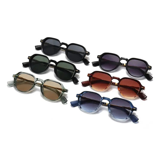 SHAUNA Retro Oval Sunglasses set of 6 colorways with riveted frames and gradient UV400 lenses – Astroshadez