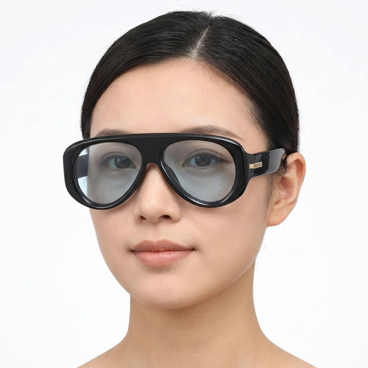 Aurexis matte black oversized sunglasses with blue mirrored lenses – Astroshadez