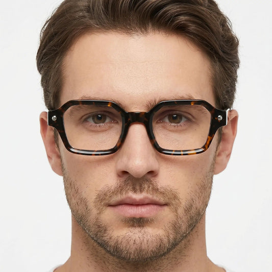 Zyphra tortoiseshell gradient sunglasses with square frames and brown gradient lenses – Astroshadez