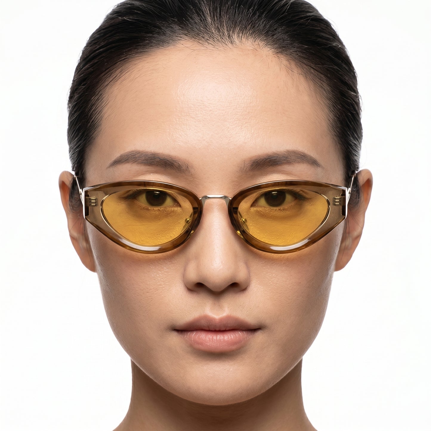 Aurelle shield-style tortoiseshell gradient sunglasses with brown gradient lenses – Astroshadez
