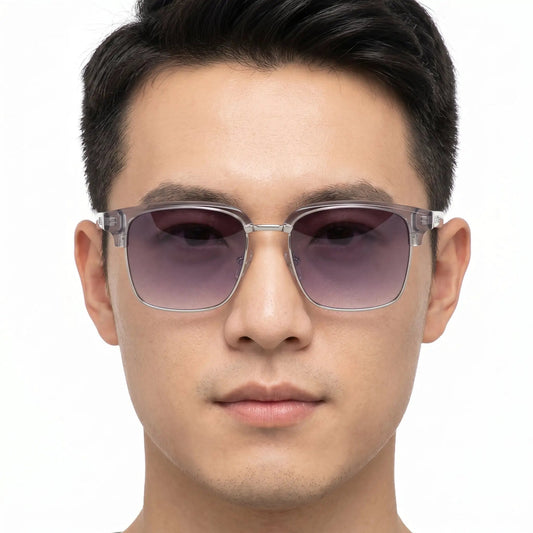 Aurelis Rose Translucent Gradient Sunglasses, translucent gray frame with rose gradient lenses – Astroshadez