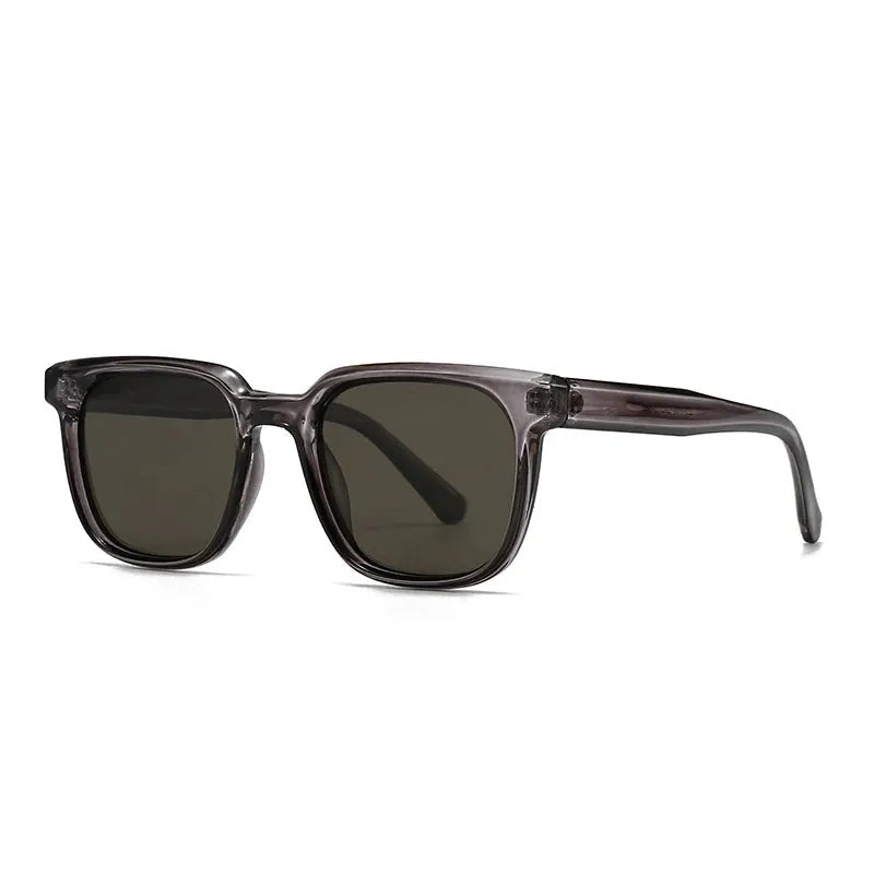 SHAUNA square sunglasses, translucent gray frame, dark UV400 lenses – Astroshadez