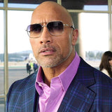 Men's Large Square Aviator 'The Rock' Johnson Celebrity Sunglasses