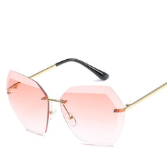 Womens 'Modena' Rimless Circular 2-Tone Colored Lens Sunglasses Astroshadez-Women's Sunglasses-Astroshadez-ASTROSHADEZ.COM
