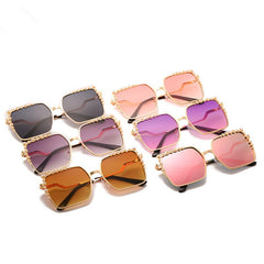 Womens 'Krystal' Studded Square Sunglasses Astroshadez