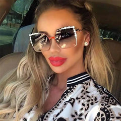 Womens 'Krystal' Studded Square Sunglasses Astroshadez