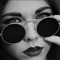 Unisex 'Castaic' Flip Lens Round Vintage Sunglasses Astroshadez-Sunglasses-Astroshadez-ASTROSHADEZ.COM