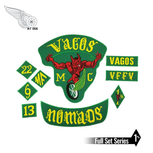 Vagos 1% MC Biker Patch Set-Patches-ASTROSHADEZ.COM-ASTROSHADEZ.COM