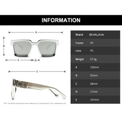 Unisex Square 'Kirk' Chrome Silver Sunglasses Astroshadez