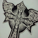 CROSS WINGS MC Biker Patch Set Iron On Vest Jacket Rocker Hells LARGE-ASTROSHADEZ.COM-ASTROSHADEZ.COM