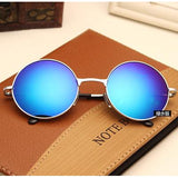 Unisex 'Opium' Retro Round Teashades Circle Sunglasses Astroshadez-ASTROSHADEZ.COM-Silver w/ blue lens-ASTROSHADEZ.COM