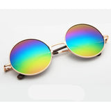 Unisex 'Opium' Retro Round Teashades Circle Sunglasses Astroshadez-ASTROSHADEZ.COM-Gold w/ rainbow lens-ASTROSHADEZ.COM