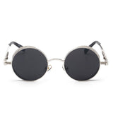 Unisex 'Titus' Vintage Retro Round/Circle Teashades Steampunk Sunglasses Astroshadez-ASTROSHADEZ.COM-Silver frame w/ tint lens-ASTROSHADEZ.COM
