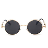 Unisex 'Titus' Vintage Retro Round/Circle Teashades Steampunk Sunglasses Astroshadez-ASTROSHADEZ.COM-Gold frame w/ tinted lens-ASTROSHADEZ.COM