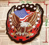HARLEY EAGLE AMERICAN US FLAG MC MOTORCYCLE BIKE IRON PATCH LARGE STARS-ASTROSHADEZ.COM-ASTROSHADEZ.COM