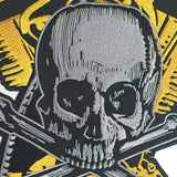 SKULL BONES CROSS GOLD SILVER MC MOTORCYCLE BIKE IRON PATCH LARGE-ASTROSHADEZ.COM-ASTROSHADEZ.COM