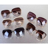 Womens 'Cortana' Gradient Alloy Square Aviator Sunglasses-ASTROSHADEZ.COM-ASTROSHADEZ.COM
