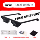 Deal With It Glasses Thug Life Pixelated 8-Bit MLG Internet Meme Sunglasses Yellow & Black Astroshadez-ASTROSHADEZ.COM-ASTROSHADEZ.COM
