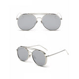Unisex 'Eclipse' Browline Alloy Sunglasses Astroshadez-ASTROSHADEZ.COM-Silver-ASTROSHADEZ.COM