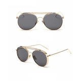Unisex 'Eclipse' Browline Alloy Sunglasses Astroshadez-ASTROSHADEZ.COM-Gold frame w/ tint-ASTROSHADEZ.COM
