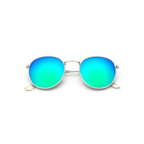 Womens 'Infinity' Retro Circle Sunglasses Astroshadez-ASTROSHADEZ.COM-Silver Frame Green-ASTROSHADEZ.COM
