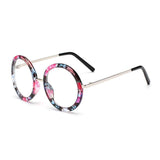 Unisex 'Hello' Circle/Round Retro Teashades Sunglasses Astroshadez-ASTROSHADEZ.COM-Colored Frame w/ Clear Lens-ASTROSHADEZ.COM