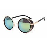 Unisex 'Heritage' Round Circle Side Shield Vintage Retro Sunglasses Astroshadez-ASTROSHADEZ.COM-Gold Frame Gold Lens-ASTROSHADEZ.COM