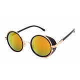 Unisex 'Heritage' Round Circle Side Shield Vintage Retro Sunglasses Astroshadez-ASTROSHADEZ.COM-Gold Frame Red Lens-ASTROSHADEZ.COM
