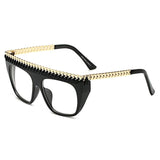 Unisex 'Cardi' Large Sunglasses Metal Rim Sunglasses Astroshadez-ASTROSHADEZ.COM-Black Clear-ASTROSHADEZ.COM