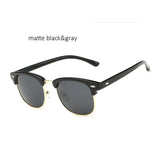 Unisex 'Club' Half Rim Rimless Polarized Sunglasses Astroshadez-ASTROSHADEZ.COM-Matte Black Lens-ASTROSHADEZ.COM