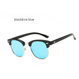 Unisex 'Club' Half Rim Rimless Polarized Sunglasses Astroshadez-ASTROSHADEZ.COM-Black Ice Blue Lens-ASTROSHADEZ.COM