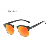 Unisex 'Club' Half Rim Rimless Polarized Sunglasses Astroshadez-ASTROSHADEZ.COM-Black Red Lens-ASTROSHADEZ.COM