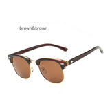 Unisex 'Club' Half Rim Rimless Polarized Sunglasses Astroshadez-ASTROSHADEZ.COM-Brown Brown Lens-ASTROSHADEZ.COM