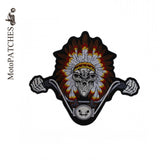 INDIAN HANDLEBAR SKULL MC MOTORCYCLE BIKE IRON PATCH LARGE-ASTROSHADEZ.COM-ASTROSHADEZ.COM
