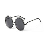 Womens 'Overt' X-Large Round Circle Sunglasses Astroshadez-ASTROSHADEZ.COM-Black Black-ASTROSHADEZ.COM