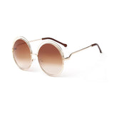 Womens 'Overt' X-Large Round Circle Sunglasses Astroshadez-ASTROSHADEZ.COM-Golden Tea-ASTROSHADEZ.COM
