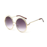 Womens 'Overt' X-Large Round Circle Sunglasses Astroshadez-ASTROSHADEZ.COM-Golden Grey-ASTROSHADEZ.COM