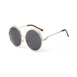 Womens 'Overt' X-Large Round Circle Sunglasses Astroshadez-ASTROSHADEZ.COM-Golden Black-ASTROSHADEZ.COM