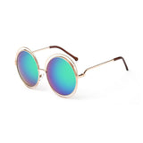 Womens 'Overt' X-Large Round Circle Sunglasses Astroshadez-ASTROSHADEZ.COM-Golden Green-ASTROSHADEZ.COM