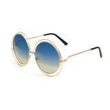 Womens 'Overt' X-Large Round Circle Sunglasses Astroshadez-ASTROSHADEZ.COM-Golden Blue Yellow-ASTROSHADEZ.COM