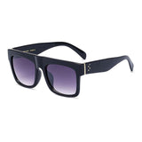 Unisex 'Common' Rapper Square Flat Brow Sunglasses Astroshadez-ASTROSHADEZ.COM-Glossy Black Grey-ASTROSHADEZ.COM