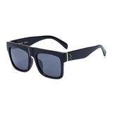 Unisex 'Common' Rapper Square Flat Brow Sunglasses Astroshadez-ASTROSHADEZ.COM-Glossy Black Black-ASTROSHADEZ.COM