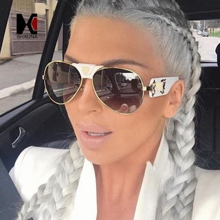 Womens 'Kim K' Celebrity Large Aviator Style Sunglasses Astroshadez-ASTROSHADEZ.COM-ASTROSHADEZ.COM