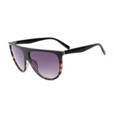 Womens 'Donna' Flat Browline Fashion Sunglasses Astroshadez-ASTROSHADEZ.COM-Black Leopard-ASTROSHADEZ.COM