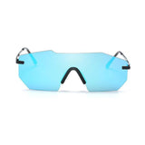 Unisex 'Gravity' Futuristic Shaped Aviator Sunglasses Astroshadez-ASTROSHADEZ.COM-Black Frame Blue-ASTROSHADEZ.COM