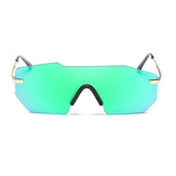 Unisex 'Gravity' Futuristic Shaped Aviator Sunglasses Astroshadez-ASTROSHADEZ.COM-Gold Frame Green-ASTROSHADEZ.COM