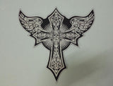 CROSS WINGS MC Biker Patch Set Iron On Vest Jacket Rocker Hells LARGE-ASTROSHADEZ.COM-ASTROSHADEZ.COM